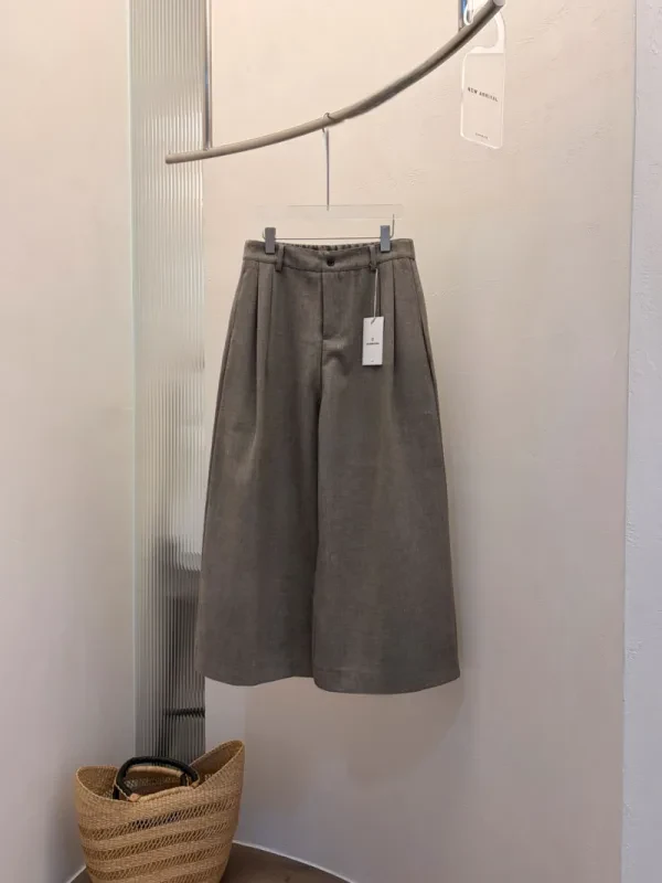 霧感都會垂墜打褶寬褲